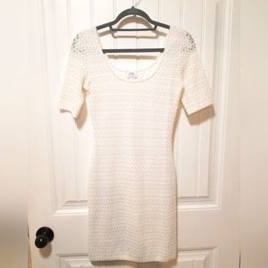 White knit mini dress
